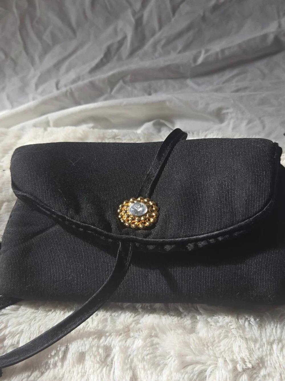 Lancome Black Trifold Satin Cosmetic Case Bag Smart Classy Gently Used Hepburn